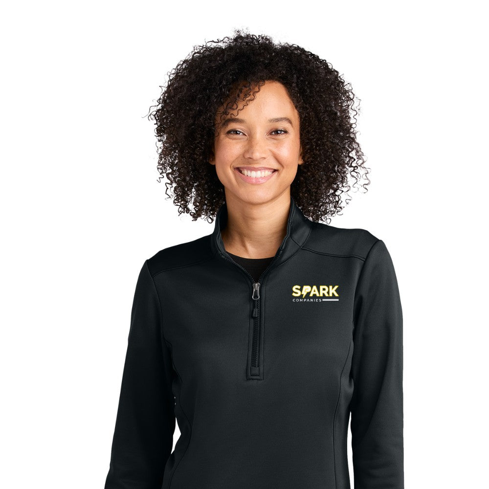 Spark Companies Eddie Bauer Women's Smooth Mid Layer Fleece 1/2-Zip - Black