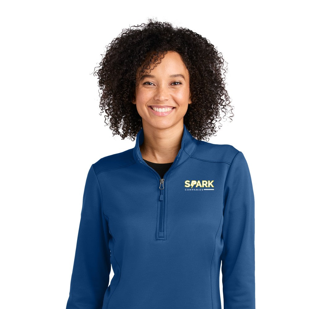 Spark Companies Eddie Bauer Women's Smooth Mid Layer Fleece 1/2-Zip - Cobalt Blue