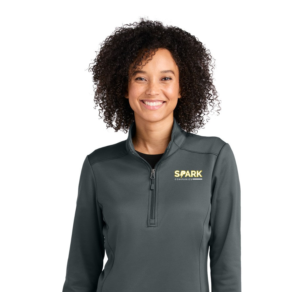 Spark Companies Eddie Bauer Women's Smooth Mid Layer Fleece 1/2-Zip - Iron Gate