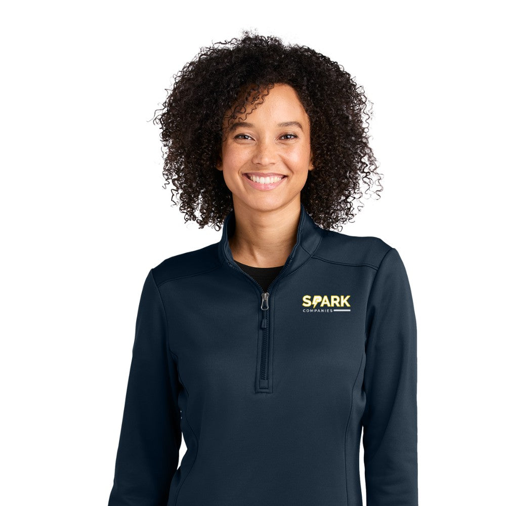 Spark Companies Eddie Bauer Women's Smooth Mid Layer Fleece 1/2-Zip - River Blue Navy