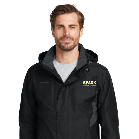 Spark Companies Eddie Bauer Rain Jacket - Black/ Steel Grey