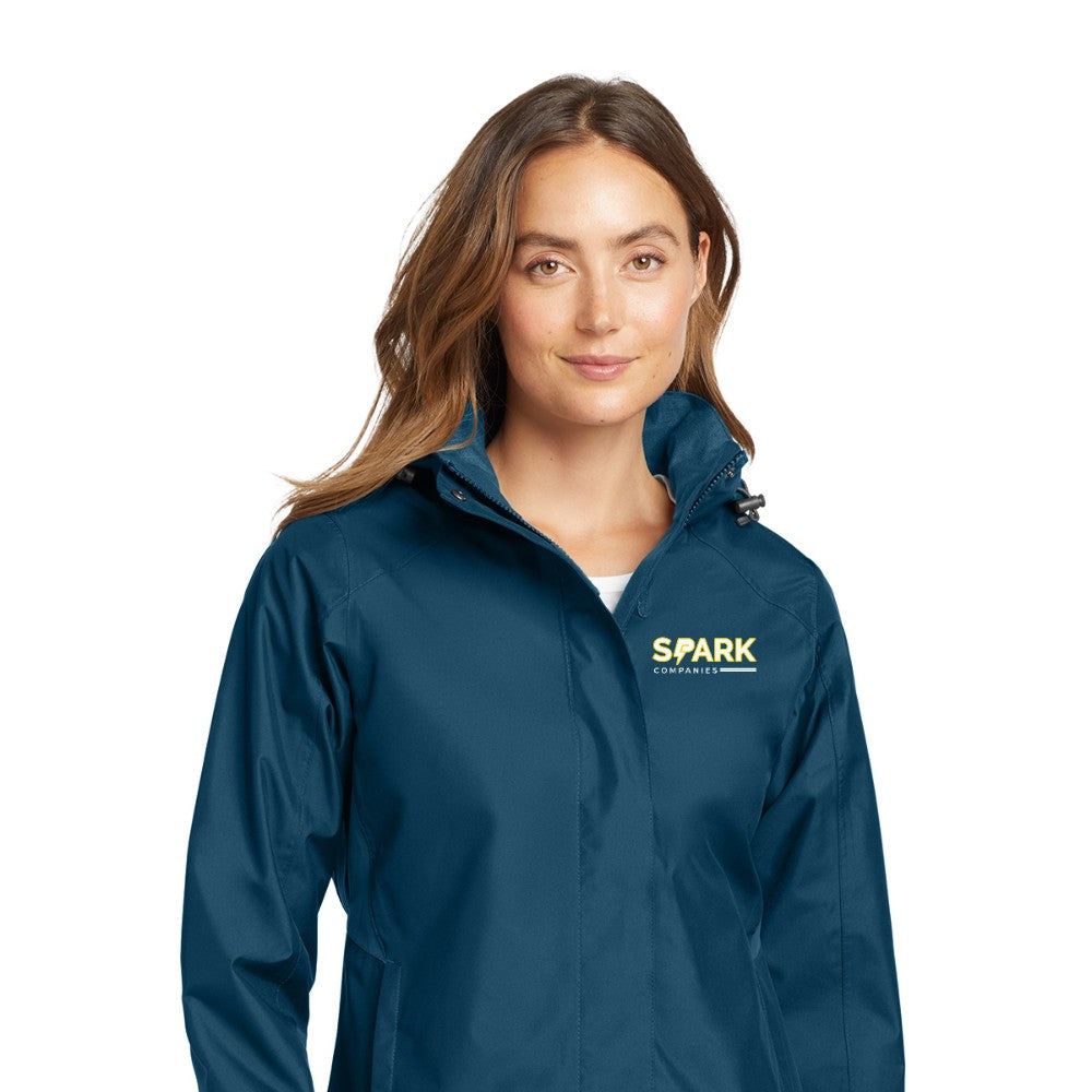 Spark Companies Eddie Bauer Women's Rain Jacket - Deep Sea Blue