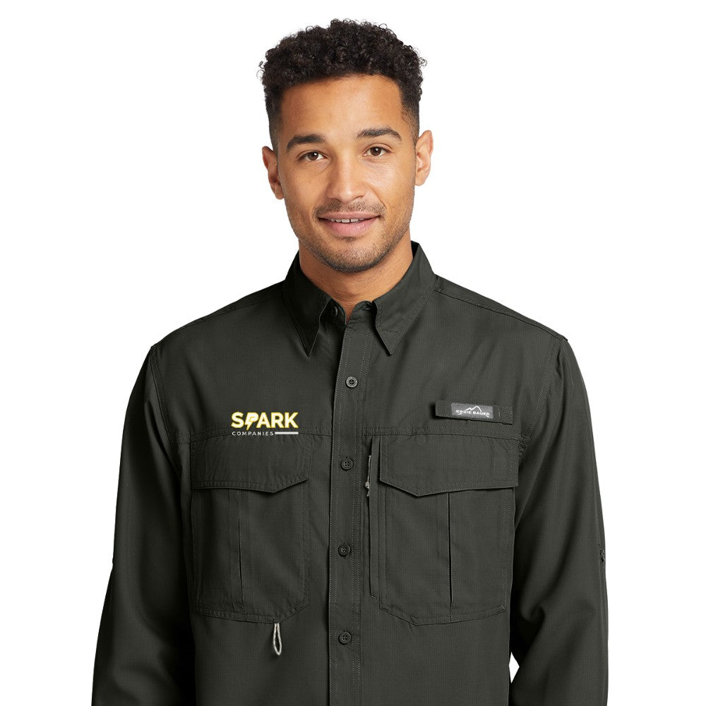 Spark Companies Eddie Bauer Long Sleeve Performance Fishing Shirt - Boulder
