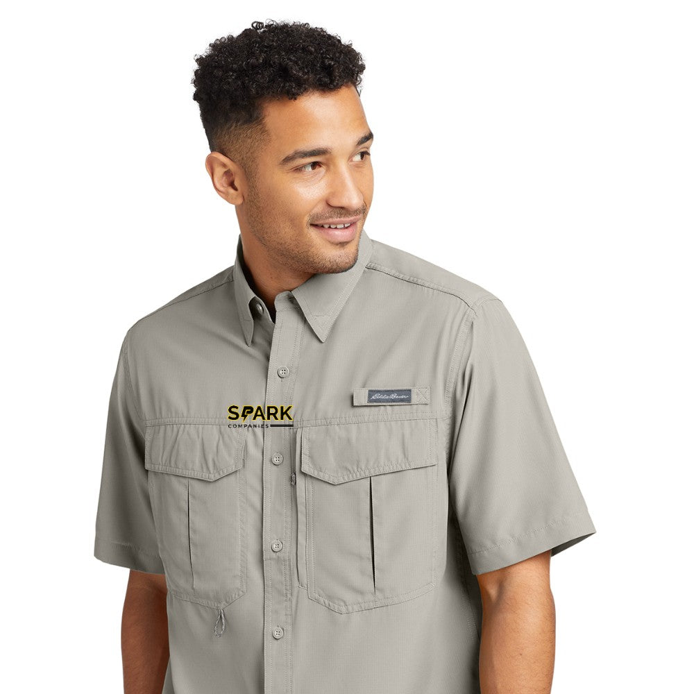 Spark Companies Eddie Bauer Short Sleeve Performance Fishing Shirt - Driftwood