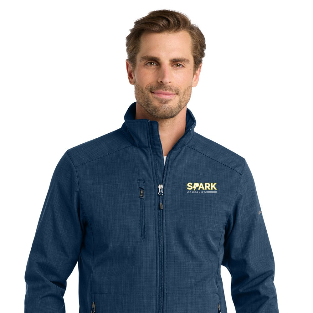 Spark Companies Eddie Bauer Shaded Crosshatch Soft Shell Jacket - Blue