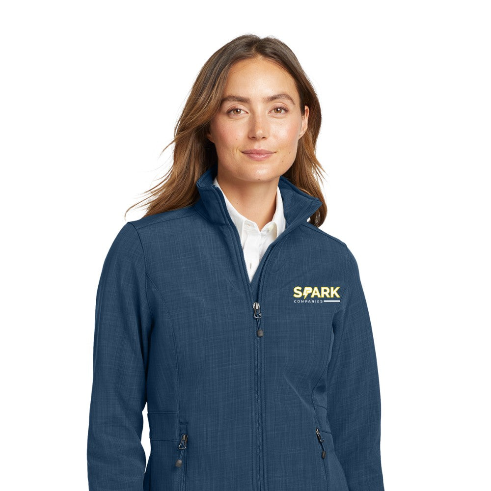Spark Companies Eddie Bauer Women's Shaded Crosshatch Soft Shell Jacket - Blue