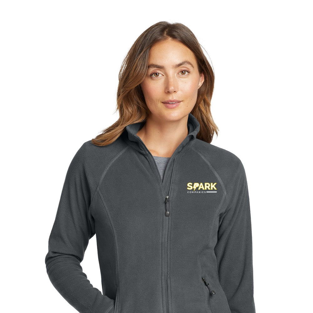 Spark Companies Eddie Bauer Women's Full-Zip Microfleece Jacket - Grey Steel