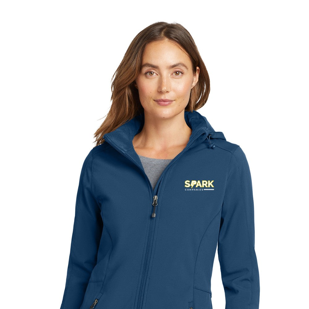 Spark Companies Eddie Bauer Women's Hooded Soft Shell Parka - Admiral Blue