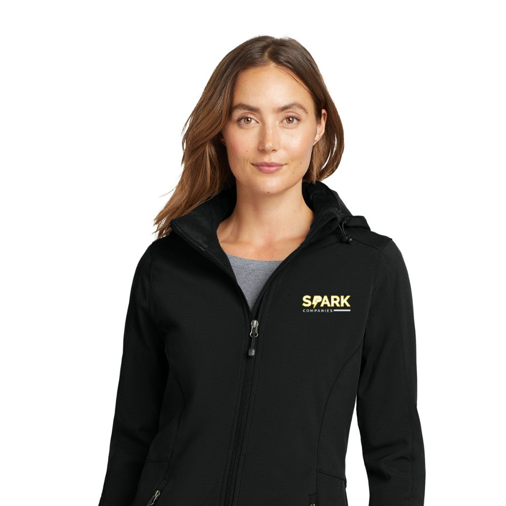 Spark Companies Eddie Bauer Women's Hooded Soft Shell Parka - Black