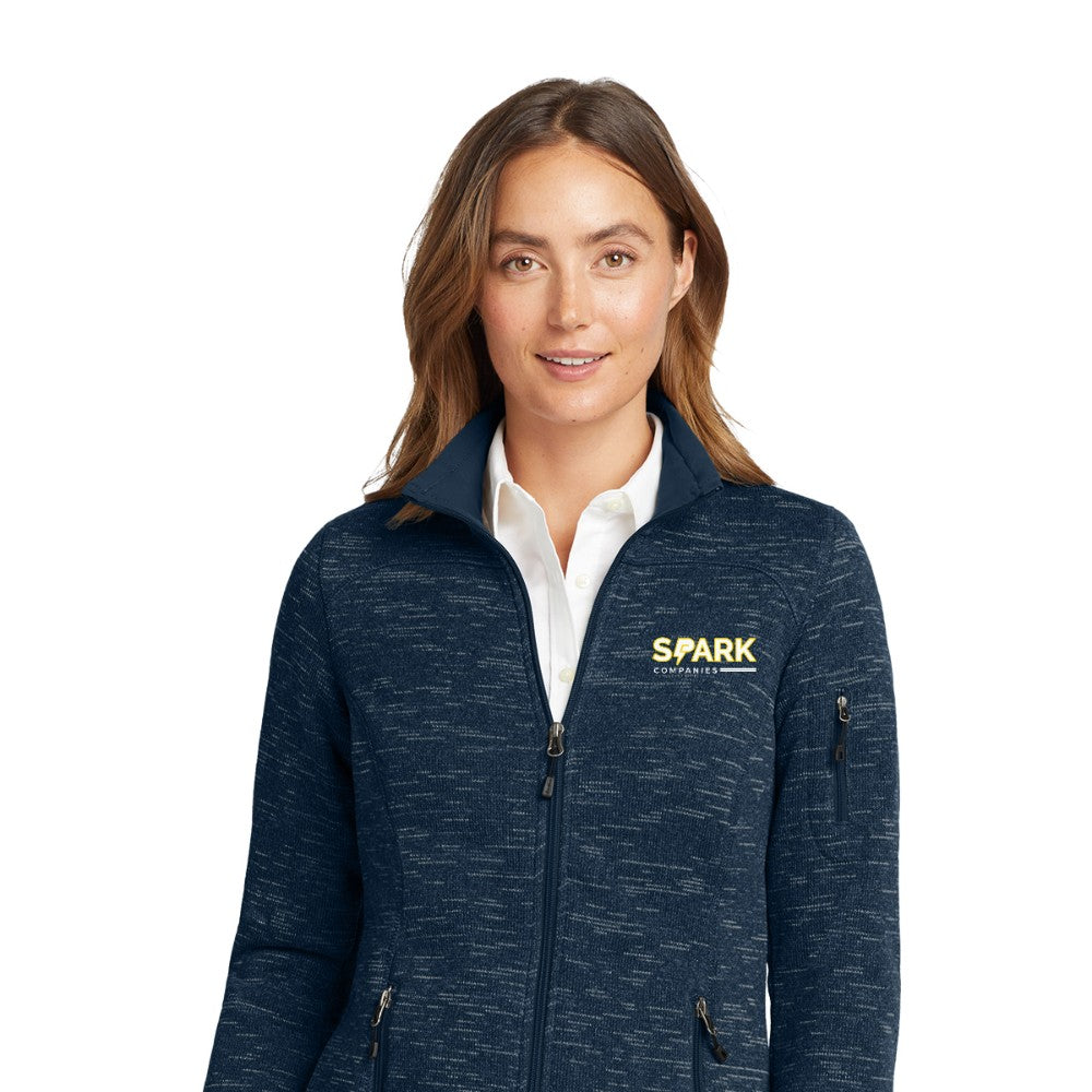 Spark Companies Eddie Bauer Women's Sweater Fleece Full-Zip - River Blue Navy Heather